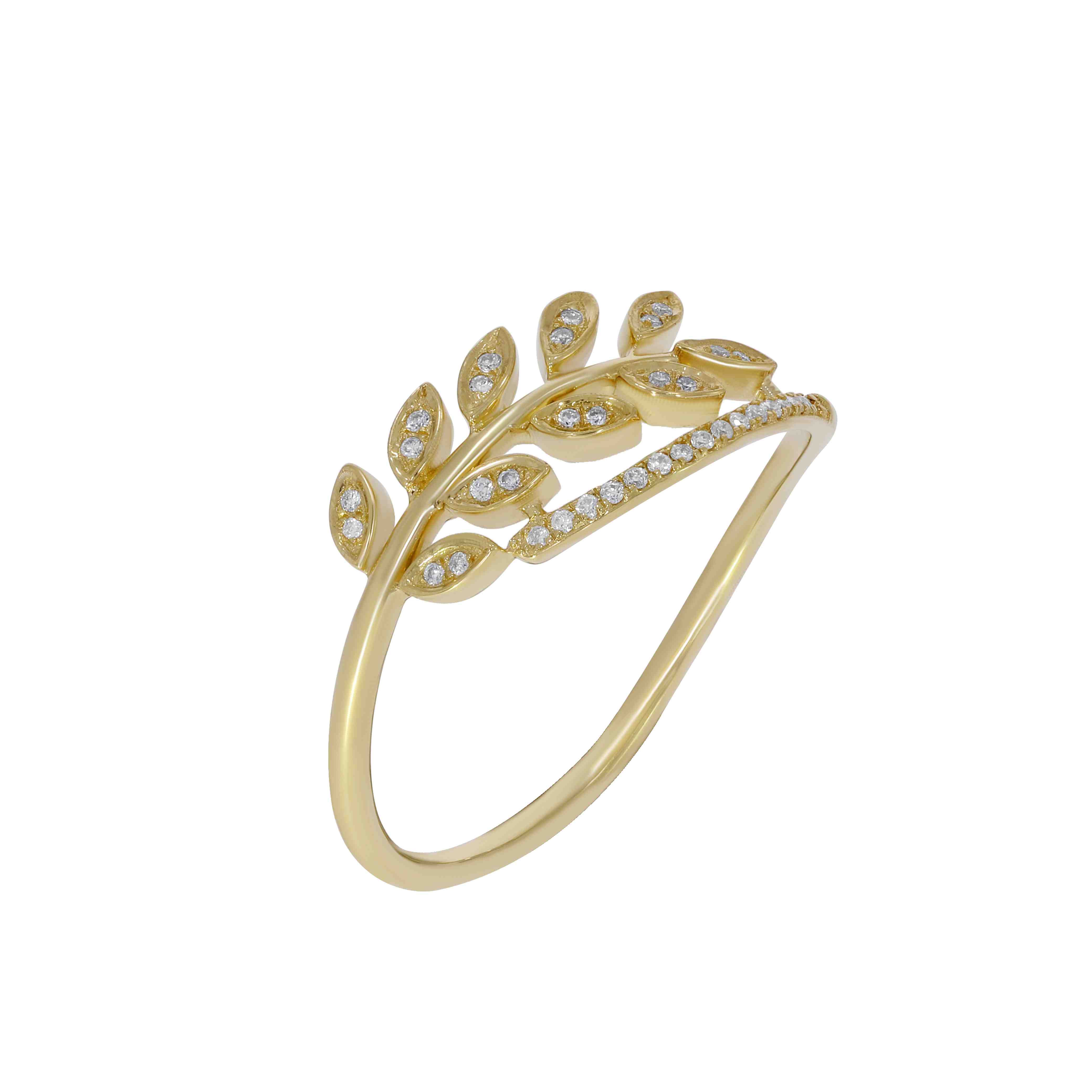  Diamond Leaf Ring LR11414A